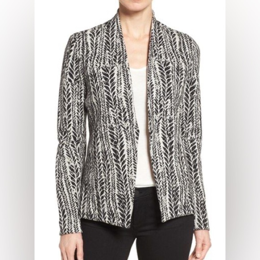 NIC+ZOE size XS On the Line Knit Women's black & grey Patterned Blazer